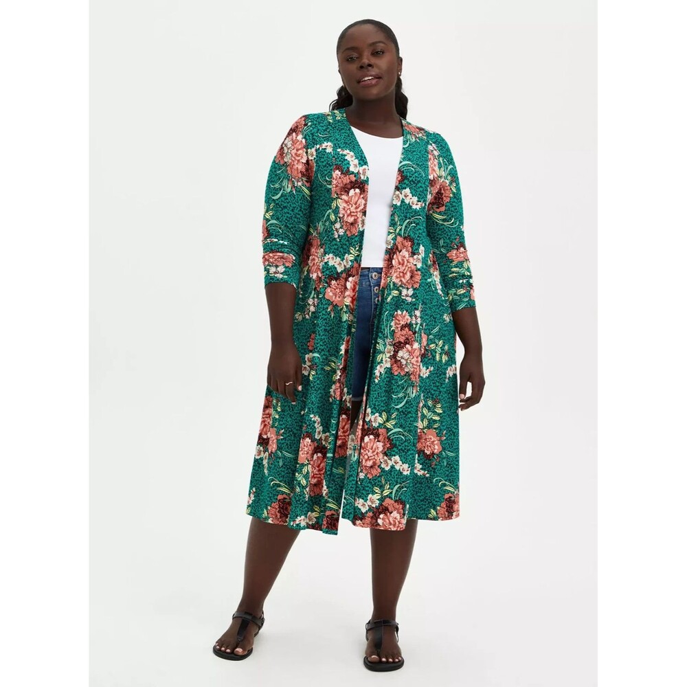 Torrid Size 1X Fit N Flare Long Cardigan A34